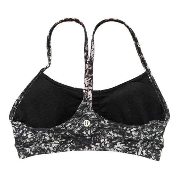 Lululemon Flow Y Bra Nulu Lt Sup A–C Cups, Blossom Overlay Starlight Multi, Sz 4 - Picture 5 of 7
